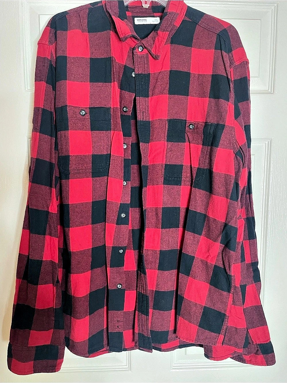 MenS SONOMA  Flannel Checkered Button Down Shirt